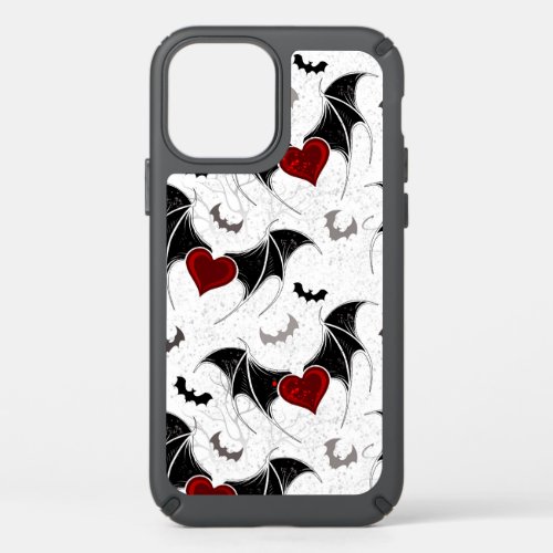 Halloween heart with black bat wings speck iPhone 12 case