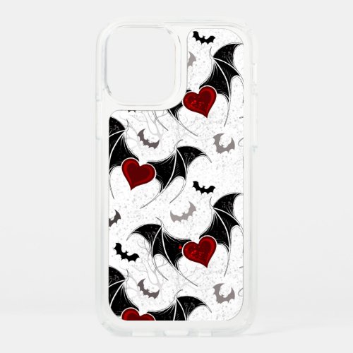 Halloween heart with black bat wings speck iPhone 12 case