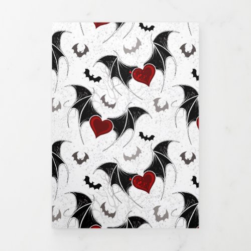 Halloween heart with black bat wings Tri_Fold announcement