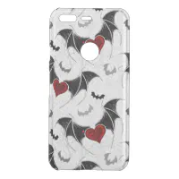 Halloween heart with black bat wings uncommon google pixel case