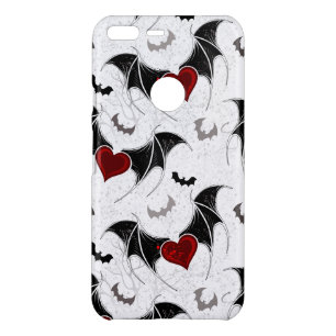 Halloween heart with black bat wings uncommon google pixel XL case