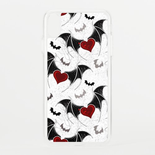 Halloween heart with black bat wings iPhone XS max case