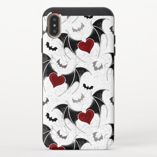 Halloween heart with black bat wings iPhone XS max slider case