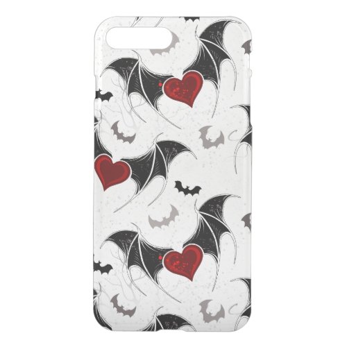 Halloween heart with black bat wings iPhone 8 plus7 plus case