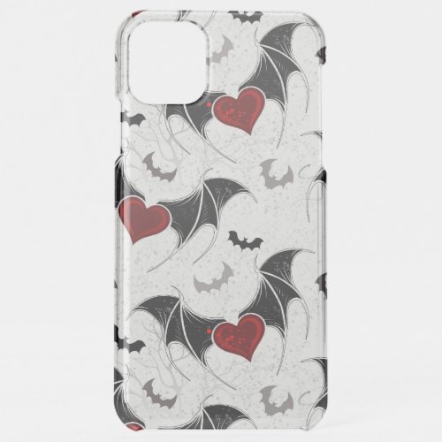 Halloween heart with black bat wings iPhone 11 pro max case