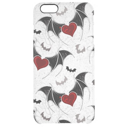 Halloween heart with black bat wings clear iPhone 6 plus case