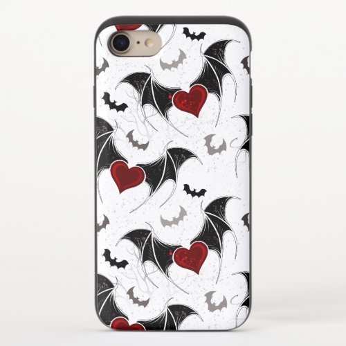 Halloween heart with black bat wings iPhone 87 slider case