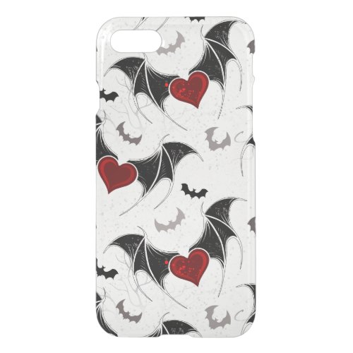 Halloween heart with black bat wings iPhone SE87 case