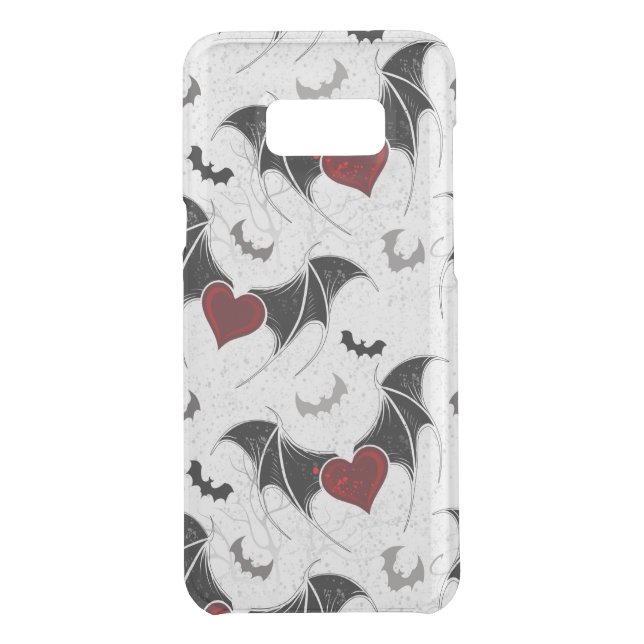Halloween heart with black bat wings uncommon samsung galaxy case (Back)