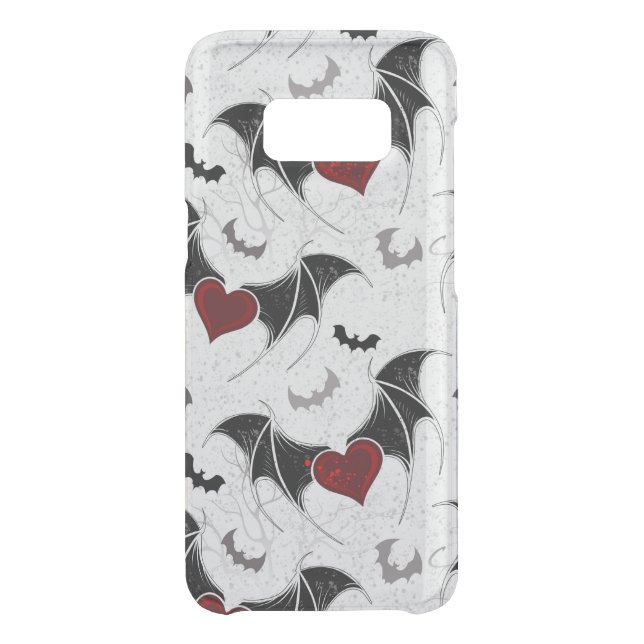 Halloween heart with black bat wings uncommon samsung galaxy case (Back)
