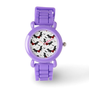 Halloween heart with black bat wings watch