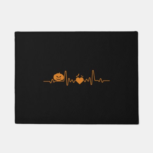 Halloween Heartbeat Gift for Halloween Doormat