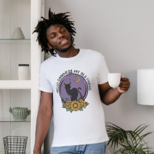 HALLOWEEN HELLO DARKNESS MY OLD FRIEND BLACK CAT T-Shirt