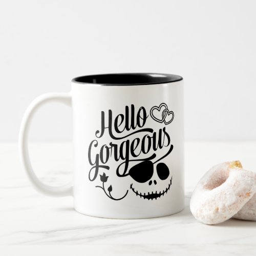 Halloween Hello Gorgeous Pumpkin face  Two_Tone Coffee Mug