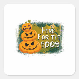 Halloween Here For The Boos Birthday Square Sticker