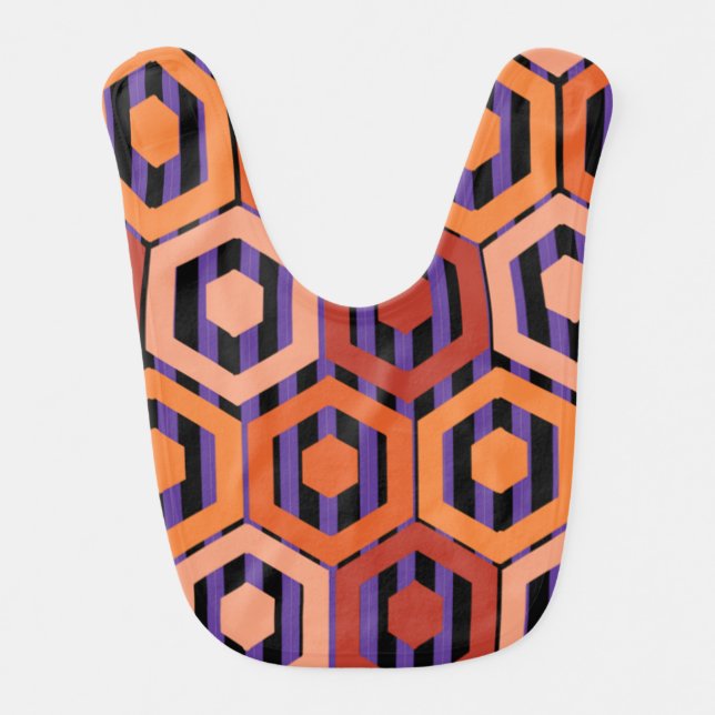 Halloween Hexagons  Baby Bib (Front)