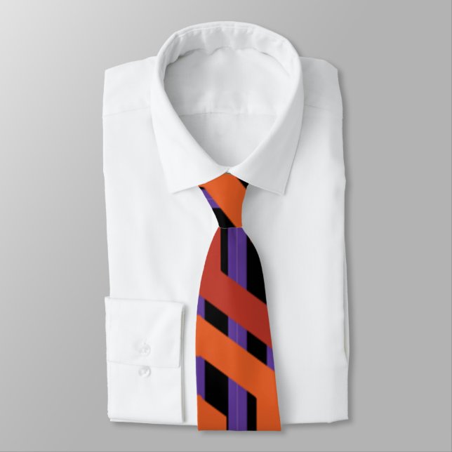 Halloween Hexagons  Neck Tie (Tied)