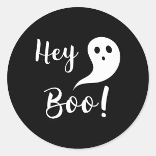 Halloween Hey Boo Classic Round Sticker