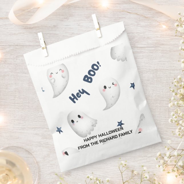 Halloween Hey Boo | Modern Stylish Candy Favor Bag (Clipped)