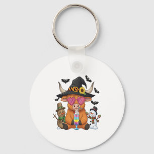 Halloween Highland Cow (2) Keychain