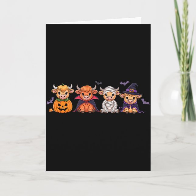 Halloween Highland Cow  Card (Front)