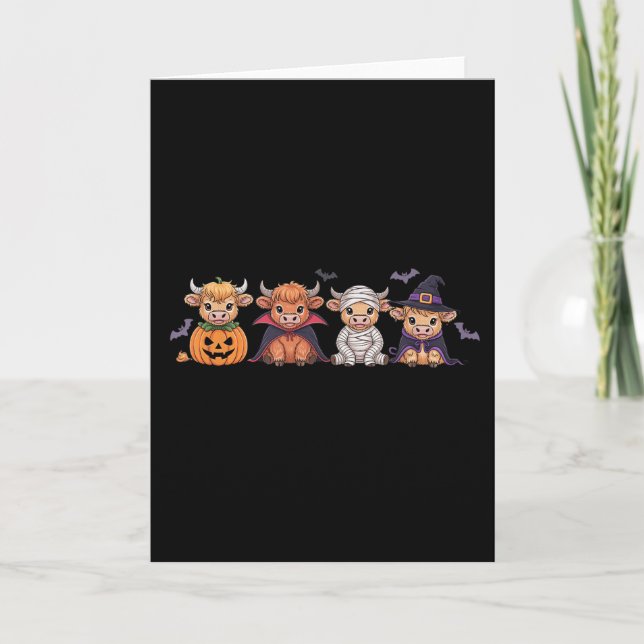 Halloween Highland Cow  Card (Front)