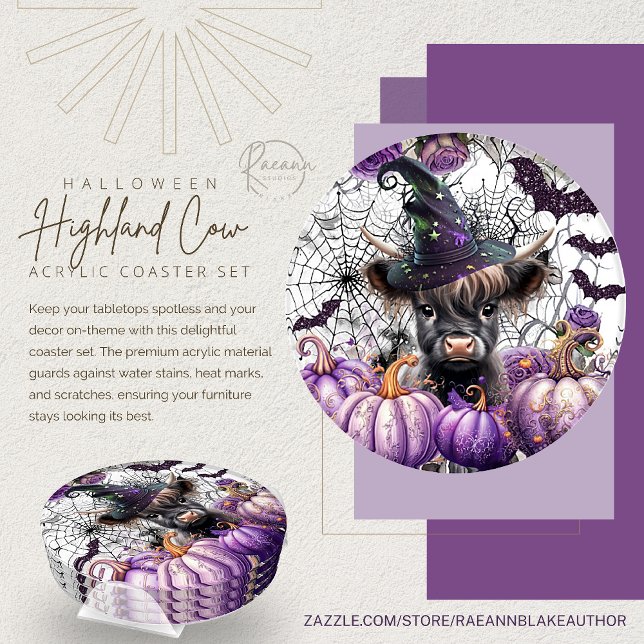 Halloween Highland Cow Coaster Set (Creator Uploaded)