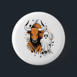 Halloween Highland Cow Cute Fall Button<br><div class="desc">Halloween Highland Cow Cute Fall</div>