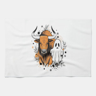 Halloween Highland Cow Cute Fall Kitchen Towel