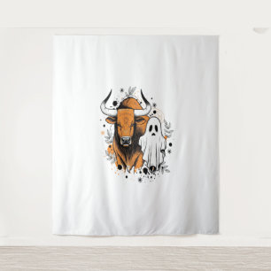 Halloween Highland Cow Cute Fall Tapestry