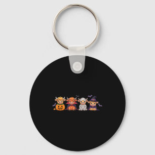 Halloween Highland Cow Keychain