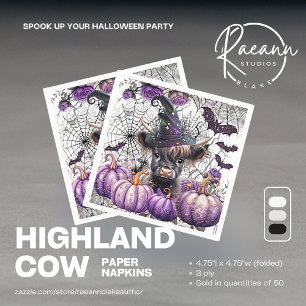 Halloween Highland Cow Paper Napkins
