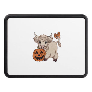 Halloween Highland Cow Pumpkin Hitch Cover