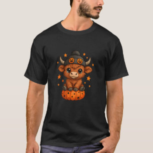 Halloween Highland Witchy Cow Spooky Season Pumpki T-Shirt