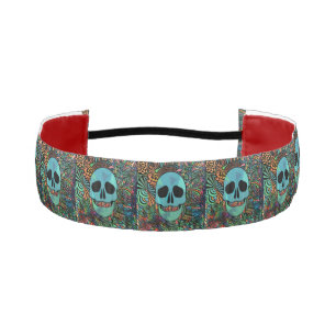 Halloween Hippie Skull Thunder_Cove Athletic Headband