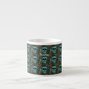 Halloween Hippie Skull Thunder_Cove Espresso Cup