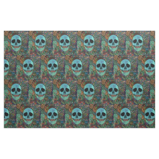 Halloween Hippie Skull Thunder_Cove  Fabric