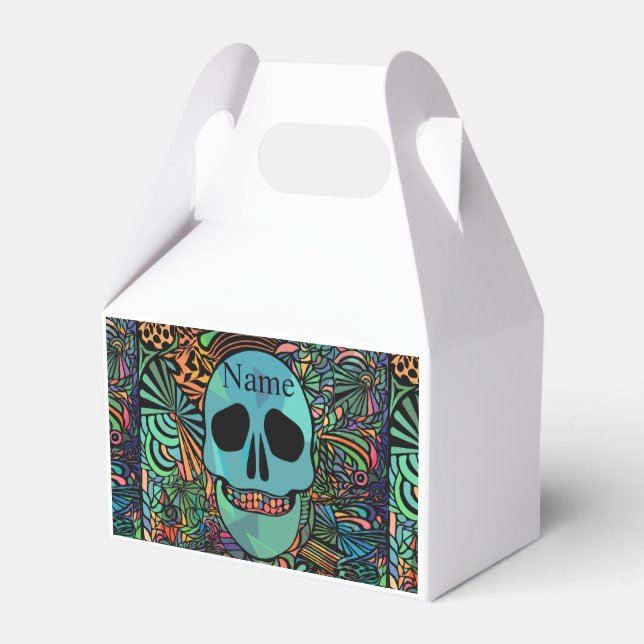 Halloween Hippie Skull Thunder_Cove Favor Boxes (Front Side)