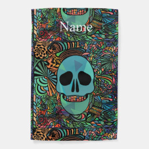 Halloween Hippie Skull Thunder_Cove Garden Flag
