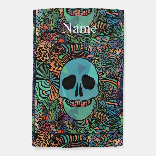 Halloween Hippie Skull Thunder_Cove  Garden Flag (Front)
