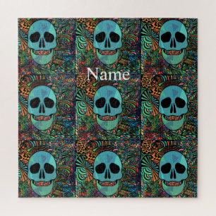 Halloween Hippie Skull Thunder_Cove  Jigsaw Puzzle