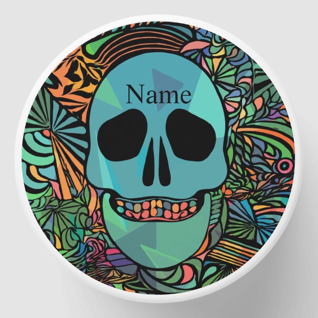 Halloween Hippie Skull Thunder_Cove Mini Candle Favors (Front)