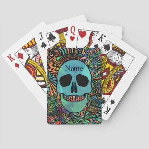 Halloween Hippie Skull Thunder_Cove Poker Cards