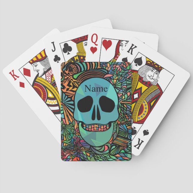 Halloween Hippie Skull Thunder_Cove Poker Cards (Back)