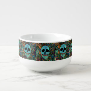 Halloween Hippie Skull Thunder_Cove Soup Mug