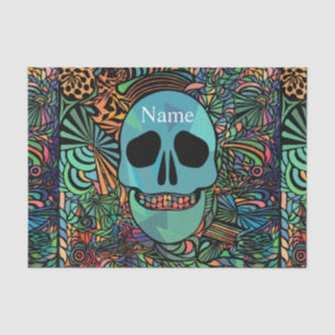 Halloween Hippie Skull Thunder_Cove Tissue Paper