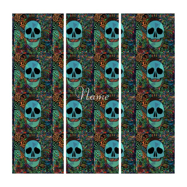 Halloween Hippie Skull Thunder_Cove  Triptych (Front)