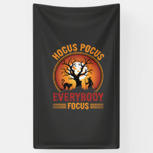 Halloween Hocus Pocus Everybody Focus Witch Tree Banner