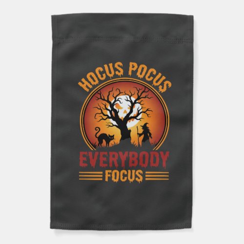 Halloween Hocus Pocus Everybody Focus Witch Tree Garden Flag