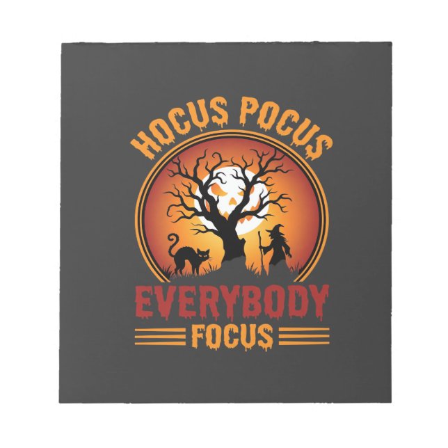 Halloween Hocus Pocus Everybody Focus Witch Tree Notepad (Front)